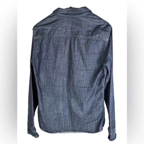 All Saints Spitalfields Hyaku Mens Denim 100% Cotton Button Up Shirt Blue Size M - Picture 2 of 10